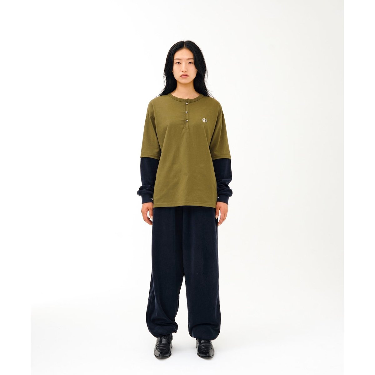 SOL soonerorlater / FAKE LAYERED TEE / KHAKI |