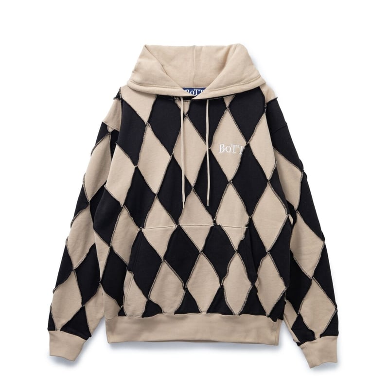 ファッションbott Patchwork Hoodie (Black) Lサイズ