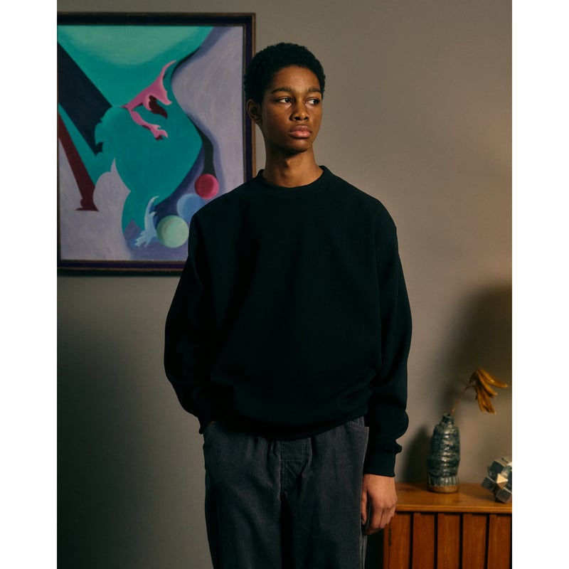 COMFORTABLE REASON / POLY WAFFLE SWEAT / BLACK