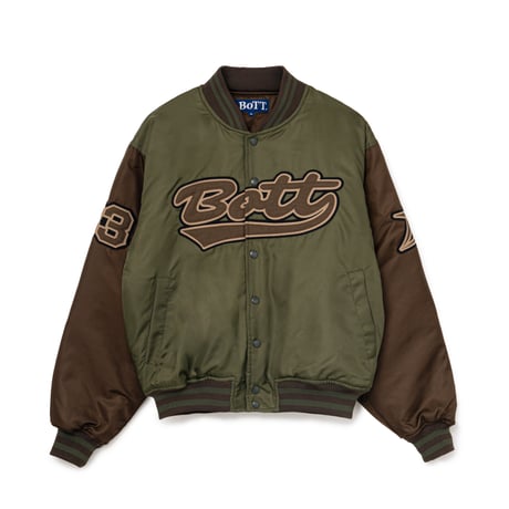 BoTT / NYLON VARSITY JACKET / OLIVE