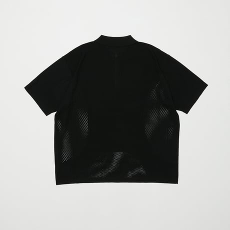 BAL / VENTILATION MESH KNIT ZIP POLO / BLACK