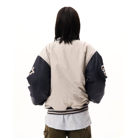 BoTT / NYLON VARSITY JACKET / GREY