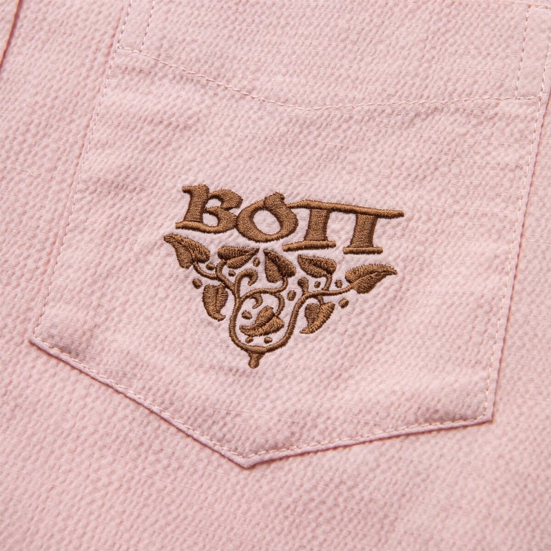 BoTT / EMBROIDERED SEERSUCKER SHIRT / PINK | So