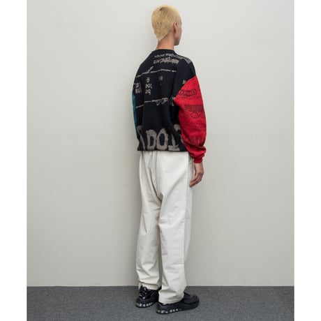 BAL / JACQUARD COTTON CREWNECK SWEATER / BLACK