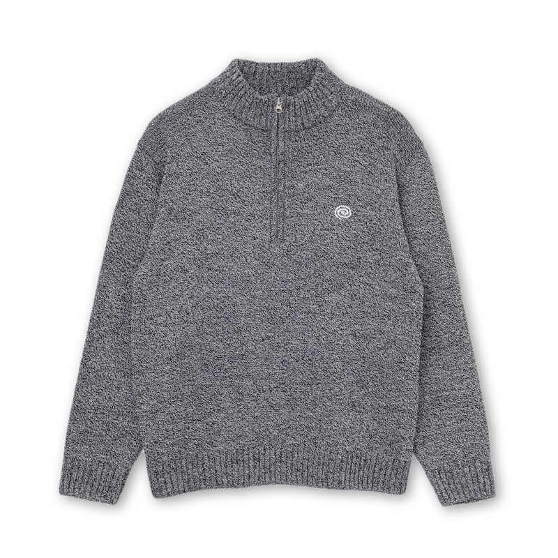 SOL soonerorlater / HALFZIP KNIT SWEATER / GRAY