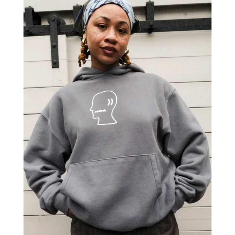 BRAIN DEAD / BRAIN DEAD LOGO HEAD HOODIE / BLAC