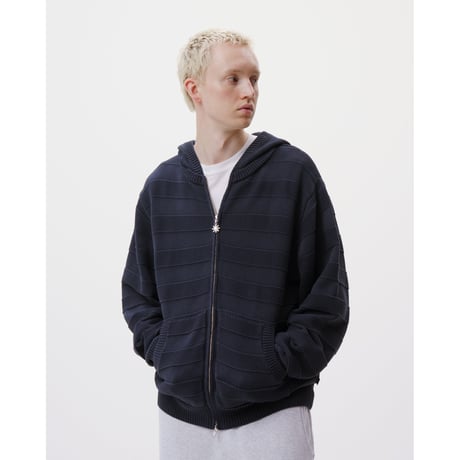 BoTT / KNIT ZIP HOODIE / NAVY