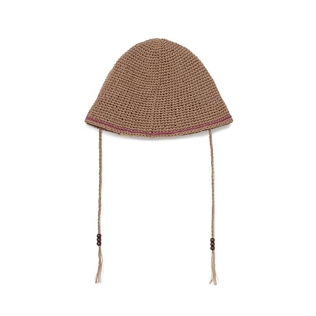 SOL soonerorlater / HAND-KNITTED HEMP HAT / BROWN