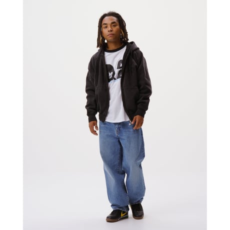 BoTT / WASHED LUCKY LOGO ZIP HOODIE / WASHED BLACK