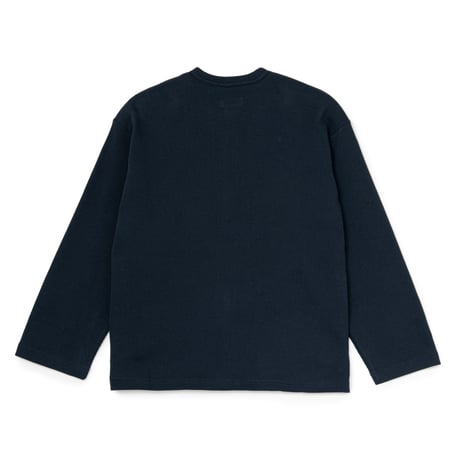 SOL soonerorlater / WAFFLE CREWNECK CARDIGAN / NAVY
