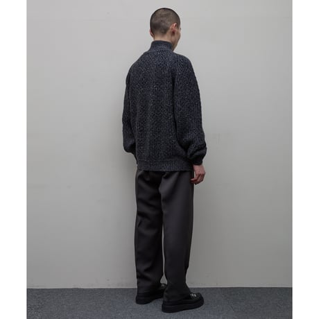 BAL / DIAGONAL ZIP  JACQUARD  SWEATER / DARK GREY