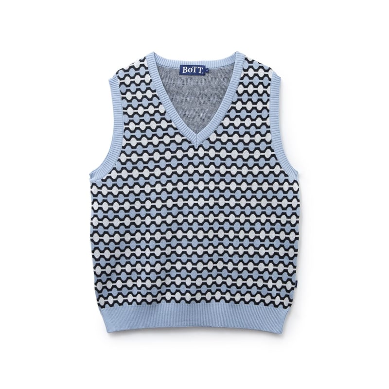 BoTT / LINK KNIT VEST / BLUE | Sophomore