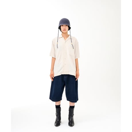 SOL soonerorlater / OPEN COLLAR S/S SHIRT / OATMEAL