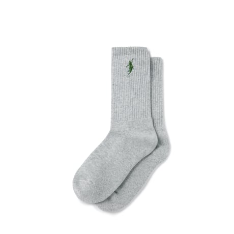 POLAR SKATE CO. / RIB SOCKS NO COMPLY / HEATHER GREY / GREEN