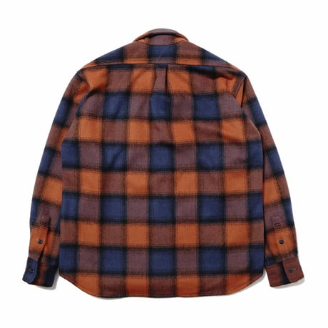 HOMBRE NINO / WOOL PLAID SHIRT / ORANGE NAVY