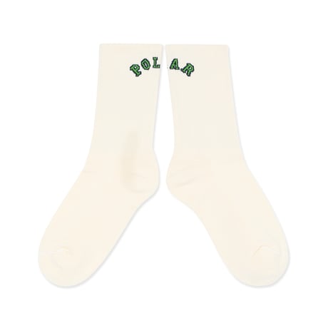 POLAR SKATE CO. / LARGE RIB SOCKS COLLEGE / CLOUD WHITE