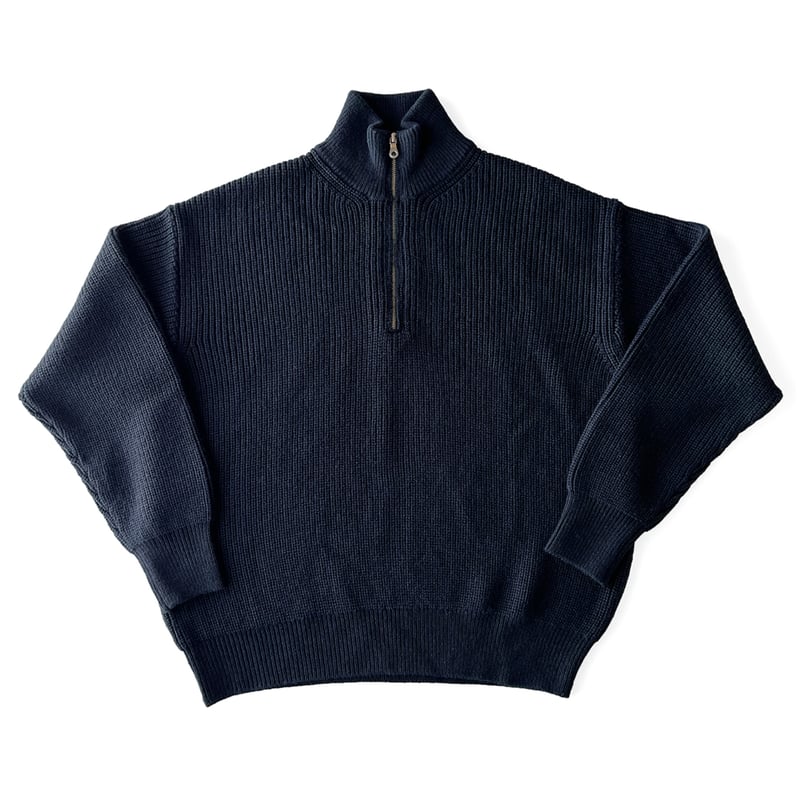 COMFORTABLE REASON / HALF ZIP KNIT / NAVY | Sop