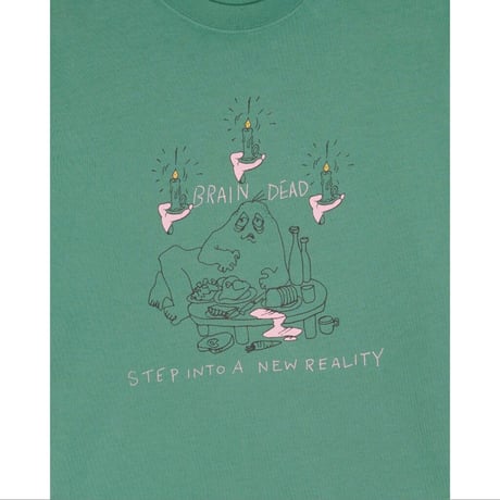 BRAIN DEAD / NEW REALITY T-SHIRT / GREEN
