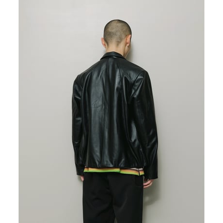 BAL / TECH LEATHER ZIP JACKET  / BLACK