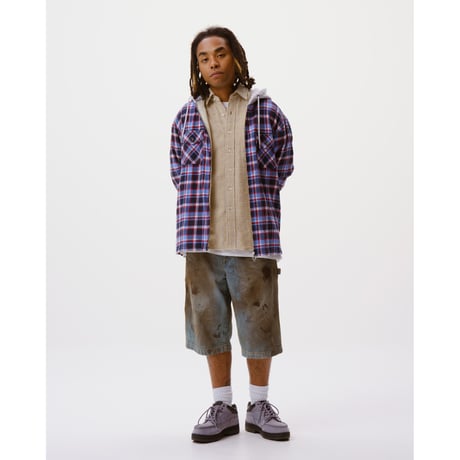 BoTT / HOODED FLANNEL SHIRT / NAVY