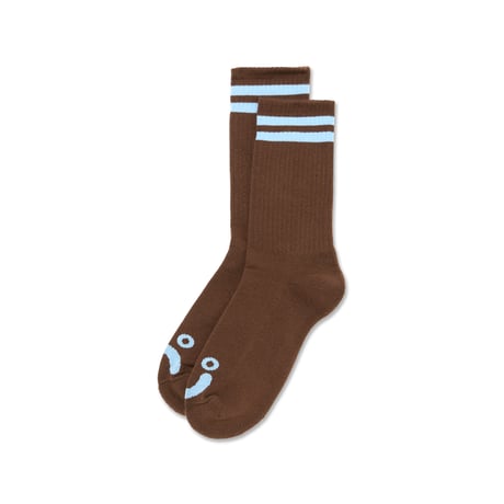 POLAR SKATE CO. / RIB SOCKS HAPPY SAD / BROWN / BLUE
