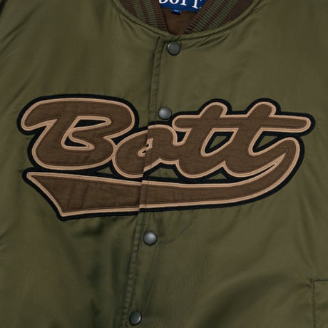 BoTT / NYLON VARSITY JACKET / OLIVE