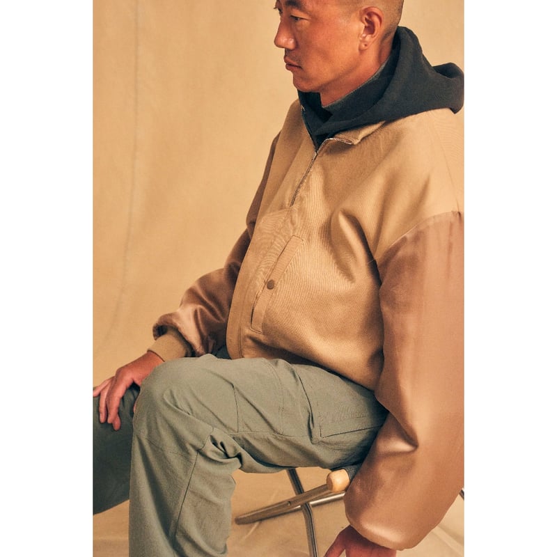 tone / WOOL MELTON BOMBER JACKET / PALE GOLD |