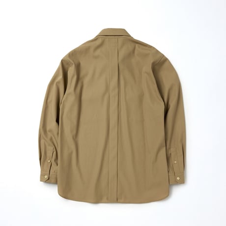 tone / COTTON TWILL WORK SHIRT / BEIGE