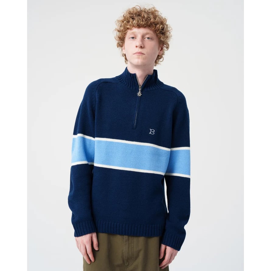 BoTT / HALF-ZIP DRIVERS KNIT / NAVY | Sophomore