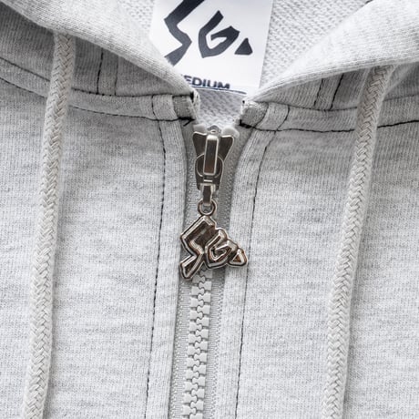 SPECIAL GUEST K.K. / PVC SG LOGO ZIP HOODIE / GRAY