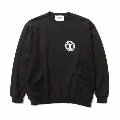 HOMBRE NINO / PANEL CREW NECK / BLACK