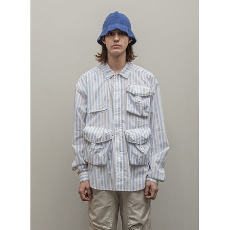 BAL / MULTI POCKET SHIRT / WHITE STRIPE