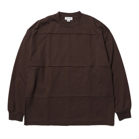 tone / PIMA COTTON PLEATS T SHIRT / BROWN