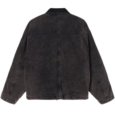 STUSSY / WASHED CANVAS SHOP JACKET / BLACK