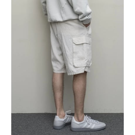 BAL / COTTON  LINEN CARGO SHORT / BONE