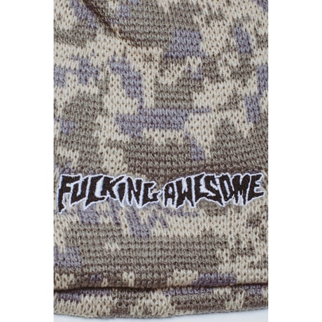FUCKING AWESOME / EMBROIDERED STAMP LOGO SKULLY BEANIE / KHAKI / CAMO