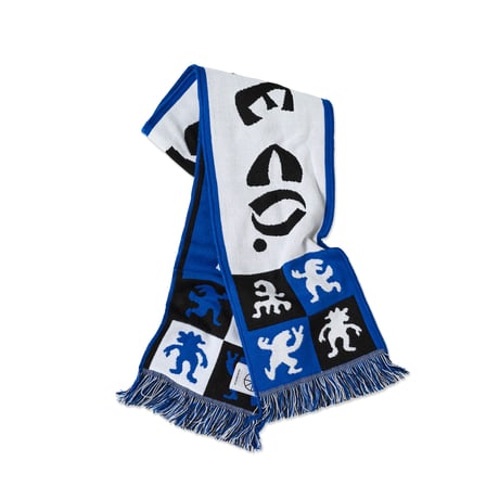 POLAR SKATE CO. / FOOTBALL SCARF / CHECKERS / BLUE