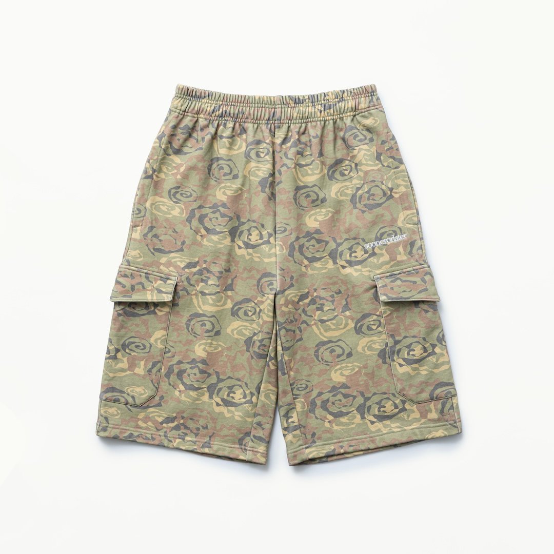 SOL soonerorlater カモフラージュ柄 カーゴショートパンツ SOL soonerorlater / CAMO SWEAT CARGO SHORTS / CAMO | Sophomore