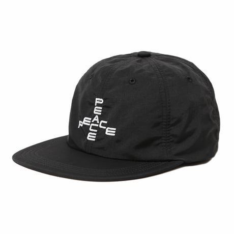 GARBAGE / SOFT BRIM 6 PANEL CAP (PEACE) / BLACK (WHITE EMB)