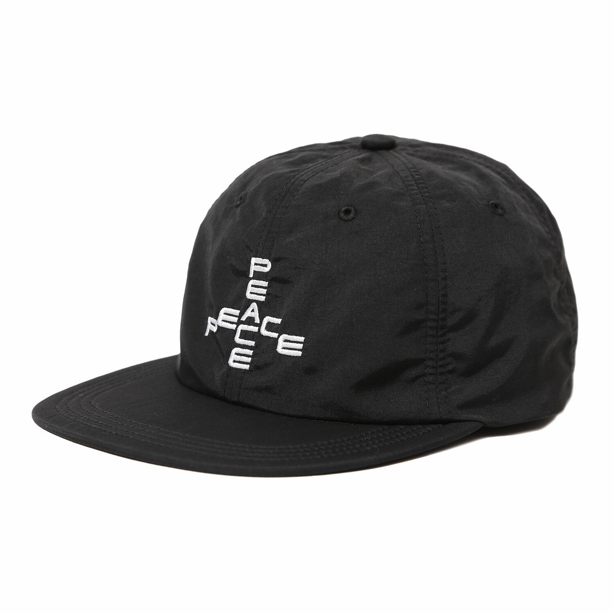 GARBAGE / SOFT BRIM 6 PANEL CAP (PEACE) / BLACK