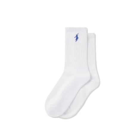 POLAR SKATE CO. / RIB SOCKS NO COMPLY / WHITE / BLUE