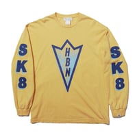 HOMBRE NINO / ACID WASH L/S PRINT TEE / YELLOW
