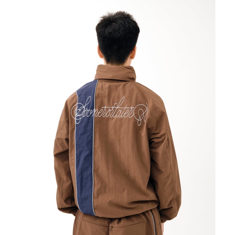 SOL soonerorlater / NYLON TRACK JACKET / BROWN