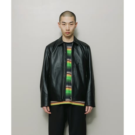 BAL / TECH LEATHER ZIP JACKET  / BLACK