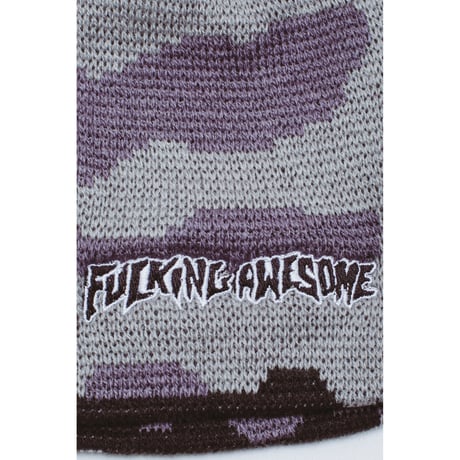 FUCKING AWESOME / EMBROIDERED STAMP LOGO SKULLY BEANIE / BLUE / CAMO