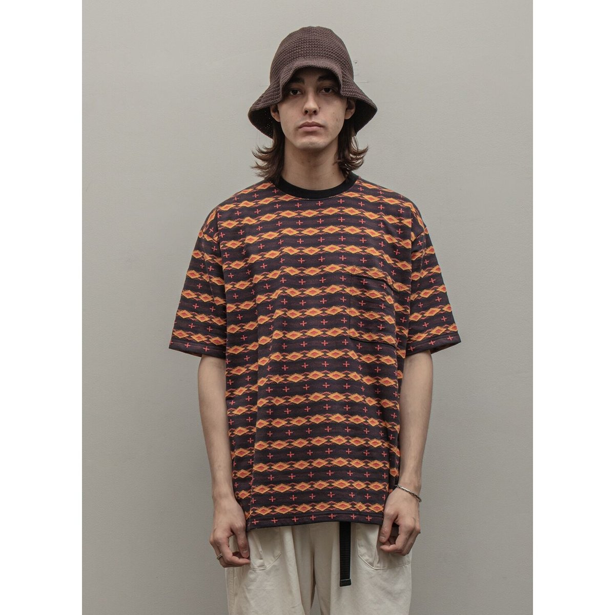 bal バル JACQUARD BAL / JACQUARD CREW NECK TEE / BLACK | Sophomore