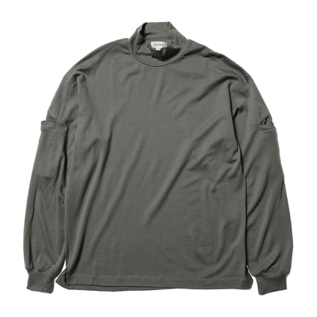tone / AIR WOOL LONG SLEEVE SHIRT (MOCK NECK) / SAGE GREEN