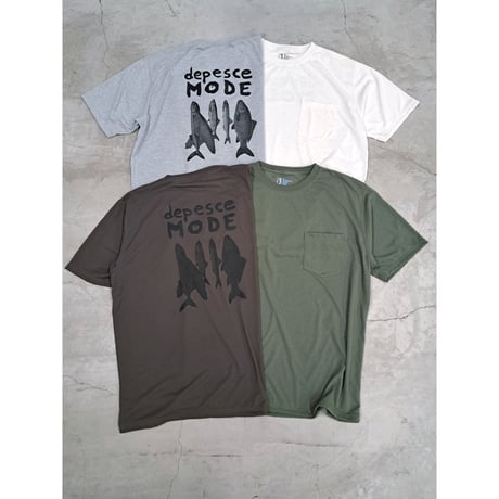 GARBAGE / POCKET TEE (DEPESCE MODE) / OLIVE (BLACK PRINT)