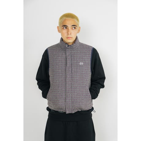 SOL soonerorlater / REVERSIBLE PUFFER VEST / GRAY & PURPLE