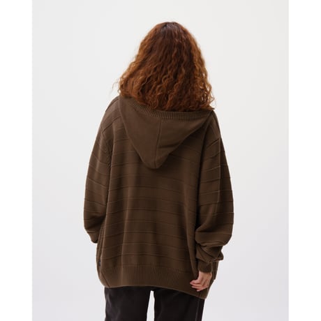 BoTT / KNIT ZIP HOODIE / BROWN